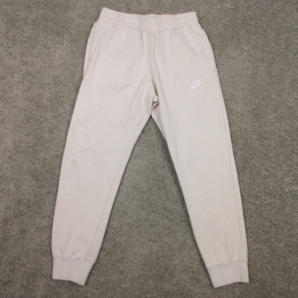 Nike Sweatpants Mens Small Beige Sportswear Club Fleece Joggers Logoβ Comfort